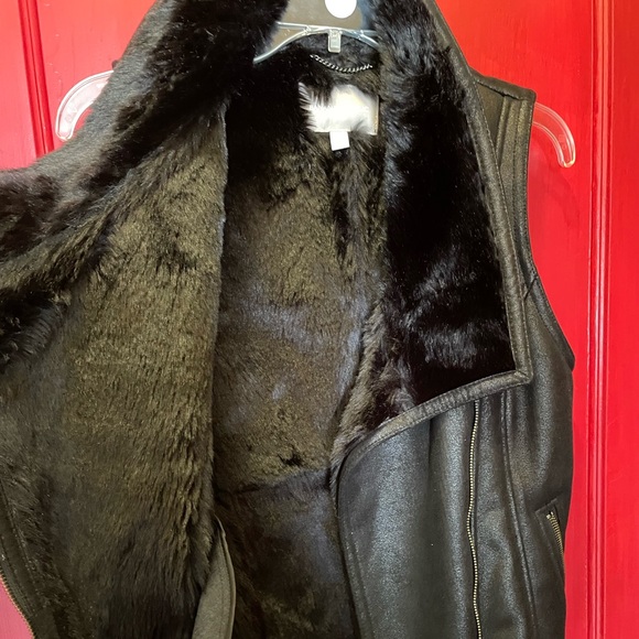 Banana Republic faux suede/fur moto vest - Picture 4 of 6